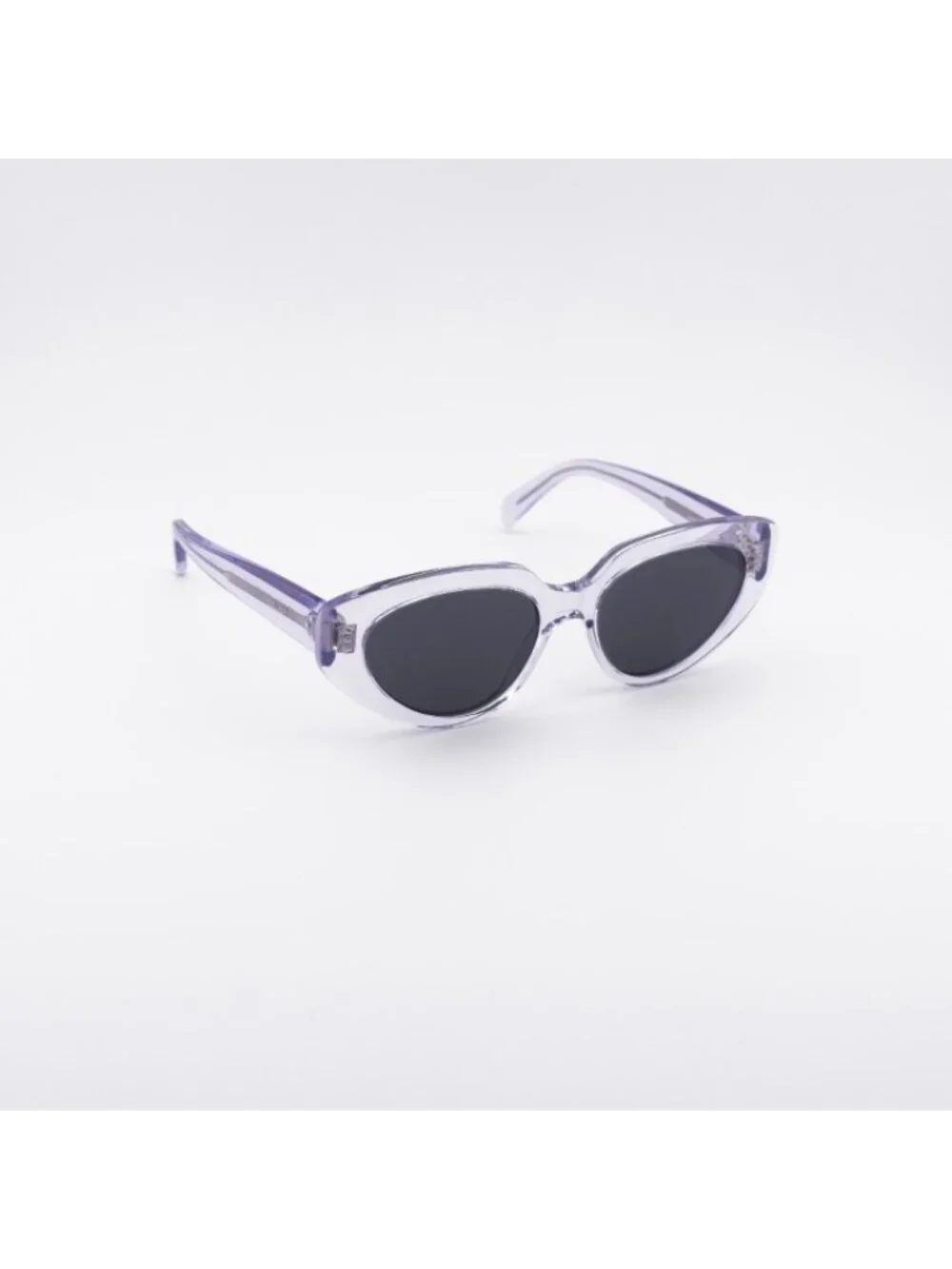 Celine CL40286I 78A Sunglasses Shiny Lilac Cat Eye Frame, Smoke Lenses